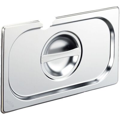PULSIVA GN-Deckel 1/4 Basic mit Löffelaussparung; GN 1/4, 26.5x16.2 cm (LxB); silber PULSIVA GN-Deckel 1/4 Basic mit Löffelaussparung; GN 1/4, 26.5x16.2 cm (LxB); silber