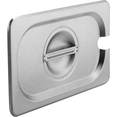 PULSIVA GN-Deckel 1/4 Profi mit Löffelaussparung; GN 1/4, 26.5x16.2 cm (LxB); edelstahl PULSIVA GN-Deckel 1/4 Profi mit Löffelaussparung; GN 1/4, 26.5x16.2 cm (LxB); edelstahl