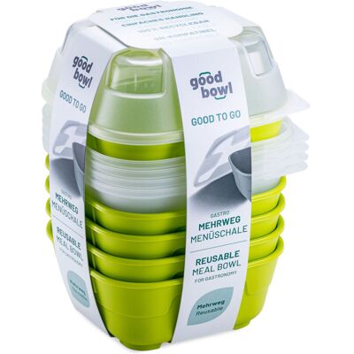 thermohauser Mehrweg-Menübehälter GoodBowl Tiny XL; 550 ml, 14.2x14.2x10.2x10.2 cm (LxBxØxH); limettengrün; quadratisch; 5 Stück / Pack thermohauser Mehrweg-Menübehälter GoodBowl Tiny XL; 550 ml, 14.2x14.2x10.2x10.2 cm (LxBxØxH); limettengrün; quadratisch; 5 Stück / Pack