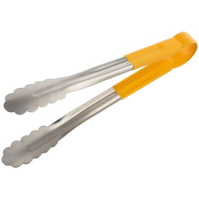 APS Universalzange SPECTRA, Edelstahl mattiert, Griff PVC-beschichtet, Länge 30 cm, HACCP konforme Kennzeichnung; 30x3.5x12.5 cm (LxBxH); gelb APS Universalzange SPECTRA, Edelstahl mattiert, Griff PVC-beschichtet, Länge 30 cm, HACCP konforme Kennzeichnung; 30x3.5x12.5 cm (LxBxH); gelb