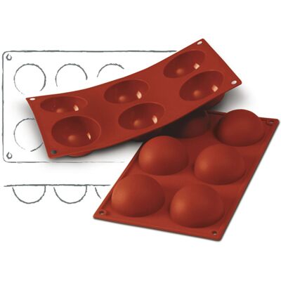 Schneider Silikonbackform Halbkugeln; 80 ml, 30x17.5x7x3.5 cm (LxBxØxH); rot; rechteckig Schneider Silikonbackform Halbkugeln; 80 ml, 30x17.5x7x3.5 cm (LxBxØxH); rot; rechteckig