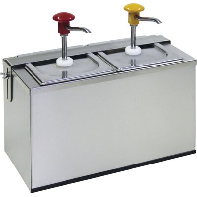 Schneider Druckknopf Dosierspender COOL; 3000 ml, 42.5x18.5x37.5 cm (LxBxH); edelstahl Schneider Druckknopf Dosierspender COOL; 3000 ml, 42.5x18.5x37.5 cm (LxBxH); edelstahl