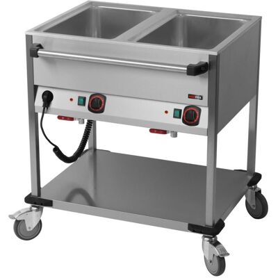 A&S Polarny Bain-Marie-Wagen-Fahrbar 3x GN 1/1; 85x90x70 cm (BxHxT); edelstahl A&S Polarny Bain-Marie-Wagen-Fahrbar 3x GN 1/1; 85x90x70 cm (BxHxT); edelstahl