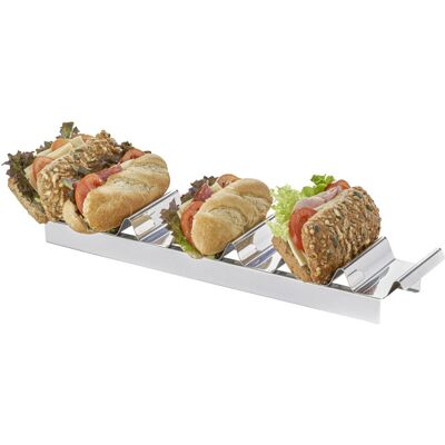 APS Snackpresenter; 47x10x5.5 cm (LxBxH); silber; rechteckig APS Snackpresenter; 47x10x5.5 cm (LxBxH); silber; rechteckig