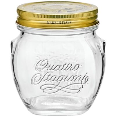 Bormioli Rocco Vorratsglas Anfora, Quattro Stagioni, Schraubverschluss, Glas; 500 ml, 12.4 cm (H); transparent/gold; 12 Stück / Pack Bormioli Rocco Vorratsglas Anfora, Quattro Stagioni, Schraubverschluss, Glas; 500 ml, 12.4 cm (H); transparent/gold; 12 Stück / Pack