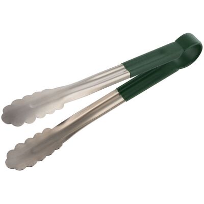 APS Universalzange SPECTRA, Edelstahl mattiert, Griff PVC-beschichtet, Länge 30 cm, HACCP konforme Kennzeichnung; 30x3.5x12.5 cm (LxBxH); grün APS Universalzange SPECTRA, Edelstahl mattiert, Griff PVC-beschichtet, Länge 30 cm, HACCP konforme Kennzeichnung; 30x3.5x12.5 cm (LxBxH); grün