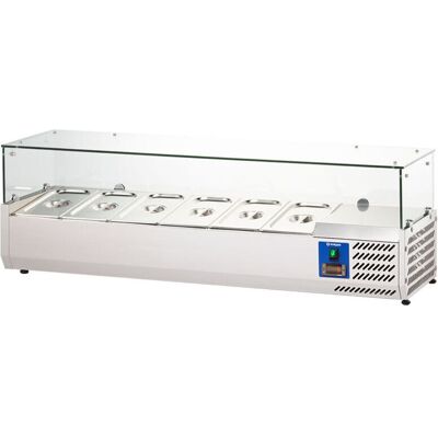 Stalgast Edelstahl Pizzakühlaufsatz mit Glasabdeckung, Serie Starline; 140x44x39.5 cm (BxHxT); silber Stalgast Edelstahl Pizzakühlaufsatz mit Glasabdeckung, Serie Starline; 140x44x39.5 cm (BxHxT); silber