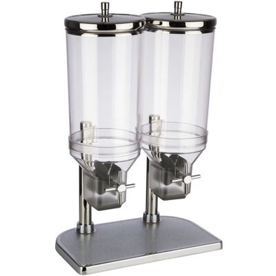 APS Cerealienspender Fresh & Easy, 2x 4,5 l; 9000 ml, 21.5x34.5x54x35 cm (LxBxHxT); silber/transparent APS Cerealienspender Fresh & Easy, 2x 4,5 l; 9000 ml, 21.5x34.5x54x35 cm (LxBxHxT); silber/transparent