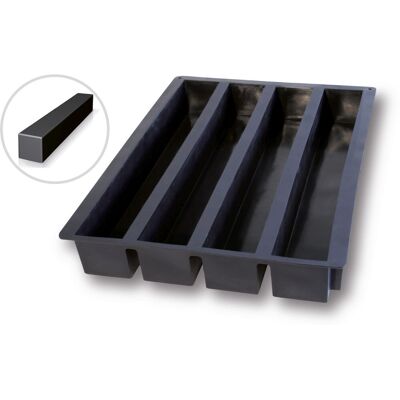 Schneider Silikonbackform Rinne; 2401 ml, 60x40x7 cm (LxBxH); schwarz Schneider Silikonbackform Rinne; 2401 ml, 60x40x7 cm (LxBxH); schwarz