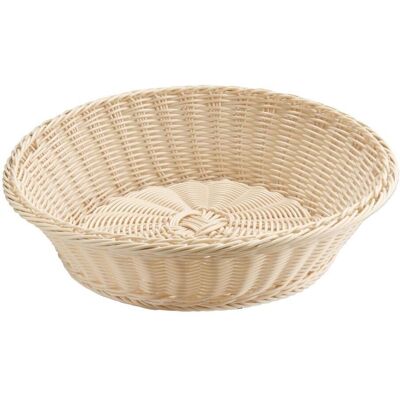 APS Tisch- und Buffetkorb ECONOMIC, Polypropylen; 38x38x39x8.5 cm (LxBxØxH); beige; rund APS Tisch- und Buffetkorb ECONOMIC, Polypropylen; 38x38x39x8.5 cm (LxBxØxH); beige; rund