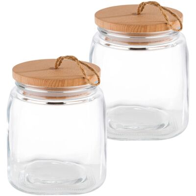 APS Vorratsglas Woody; 2000 ml, 14x14x17 cm (LxBxH); transparent; 2 Stück / Pack APS Vorratsglas Woody; 2000 ml, 14x14x17 cm (LxBxH); transparent; 2 Stück / Pack