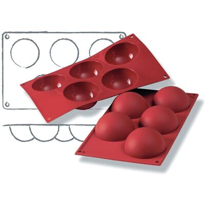 Schneider Silikonbackform Halbkugeln; 120 ml, 30x17.5x8x4 cm (LxBxØxH); rot; rechteckig Schneider Silikonbackform Halbkugeln; 120 ml, 30x17.5x8x4 cm (LxBxØxH); rot; rechteckig