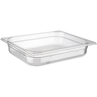 APS GN 1/2 Behälter 32,5 x 26,5 cm, Tiefe: 65 mm; Größe GN 1/2, 3900 ml, 32.5x26.5x6.5 cm (LxBxT); transparent APS GN 1/2 Behälter 32,5 x 26,5 cm, Tiefe: 65 mm; Größe GN 1/2, 3900 ml, 32.5x26.5x6.5 cm (LxBxT); transparent