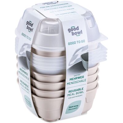 thermohauser Mehrweg-Menübehälter GoodBowl Tiny XL; 550 ml, 14.2x14.2x10.2x10.2 cm (LxBxØxH); sand; quadratisch; 5 Stück / Pack thermohauser Mehrweg-Menübehälter GoodBowl Tiny XL; 550 ml, 14.2x14.2x10.2x10.2 cm (LxBxØxH); sand; quadratisch; 5 Stück / Pack