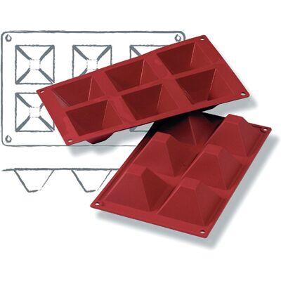 Schneider Silikonbackform Pyramide; 90 ml, 30x17.5x4 cm (LxBxH); rot Schneider Silikonbackform Pyramide; 90 ml, 30x17.5x4 cm (LxBxH); rot