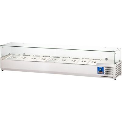 Stalgast Kühlaufsatzvitrine, 9x GN 1/3; 200x40x39.5 cm (BxHxT); silber Stalgast Kühlaufsatzvitrine, 9x GN 1/3; 200x40x39.5 cm (BxHxT); silber