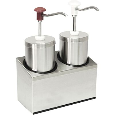 Schneider Druckknopf Dosierspender Edelstahl; 2000 ml, 29x14x41 cm (LxBxH); edelstahl Schneider Druckknopf Dosierspender Edelstahl; 2000 ml, 29x14x41 cm (LxBxH); edelstahl