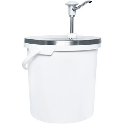 Schneider Druckknopf Dosierspender Edelstahl; 10000 ml, 26.5x39 cm (ØxH); weiß/edelstahl Schneider Druckknopf Dosierspender Edelstahl; 10000 ml, 26.5x39 cm (ØxH); weiß/edelstahl