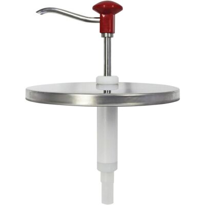 Schneider Druckknopf Dosierspender; 5000 ml, 22.5x33 cm (ØxH); rot/edelstahl/weiß Schneider Druckknopf Dosierspender; 5000 ml, 22.5x33 cm (ØxH); rot/edelstahl/weiß