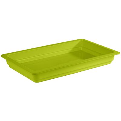 APS GN 1/1 Behälter Porzellan, hitzebeständig bis 220°C 7,1 Liter; Größe GN 1/1, 7100 ml, 53x32.5x6 cm (LxBxT); grün APS GN 1/1 Behälter Porzellan, hitzebeständig bis 220°C 7,1 Liter; Größe GN 1/1, 7100 ml, 53x32.5x6 cm (LxBxT); grün