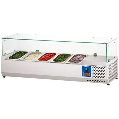 Stalgast STARLINE Kühlaufsatzvitrine, 5x GN1/4; 120x44x33.5 cm (BxHxT); silber Stalgast STARLINE Kühlaufsatzvitrine, 5x GN1/4; 120x44x33.5 cm (BxHxT); silber
