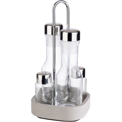APS Pfeffer-, Salz-, Essig- & Öl-Menage ELEMENT; 12.5x25 cm (BxH); grau APS Pfeffer-, Salz-, Essig- & Öl-Menage ELEMENT; 12.5x25 cm (BxH); grau