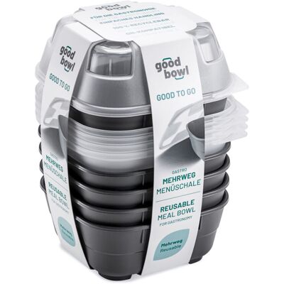 thermohauser Mehrweg-Menübehälter GoodBowl Tiny XL; 550 ml, 14.2x14.2x10.2x10.2 cm (LxBxØxH); anthrazit; quadratisch; 5 Stück / Pack thermohauser Mehrweg-Menübehälter GoodBowl Tiny XL; 550 ml, 14.2x14.2x10.2x10.2 cm (LxBxØxH); anthrazit; quadratisch; 5 Stück / Pack