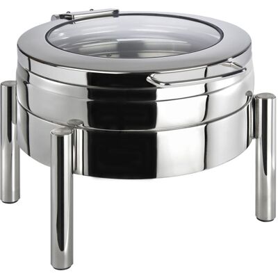 APS Chafing Dish rund -PREMIUM- 44 x 48 cm, H: 39 cm; 6000 ml, 45x54x34 cm (BxTxH); silber; rechteckig APS Chafing Dish rund -PREMIUM- 44 x 48 cm, H: 39 cm; 6000 ml, 45x54x34 cm (BxTxH); silber; rechteckig