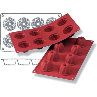 Schneider Silikonbackform Gugelhupf Mini; 50 ml, 30x17.5x5.5x3.6 cm (LxBxØxH); rot Schneider Silikonbackform Gugelhupf Mini; 50 ml, 30x17.5x5.5x3.6 cm (LxBxØxH); rot