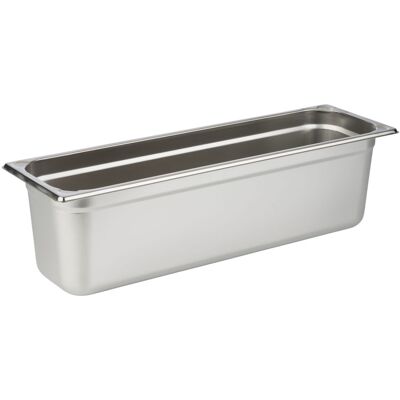 APS GN 2/4 Behälter, Edelstahl; GN 2/4, 8700 ml, 53x16x15 cm (LxBxT); silber APS GN 2/4 Behälter, Edelstahl; GN 2/4, 8700 ml, 53x16x15 cm (LxBxT); silber