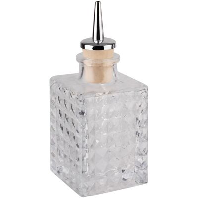 APS Bitterflasche / Spritzflasche 5 x 5 cm, H: 13 cm, 100 ml Glas Ausgießer aus Kork, Edelstahl ideal für Bitterliköre; 100 ml, 5x5x13 cm (LxBxH); transparent APS Bitterflasche / Spritzflasche 5 x 5 cm, H: 13 cm, 100 ml Glas Ausgießer aus Kork, Edelstahl ideal für Bitterliköre; 100 ml, 5x5x13 cm (LxBxH); transparent