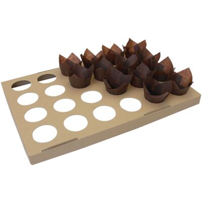 Schneider Muffinformen-Verbund Tulpe; 58x39x3.5 cm (LxBxH); braun; 42 Stück / Pack Schneider Muffinformen-Verbund Tulpe; 58x39x3.5 cm (LxBxH); braun; 42 Stück / Pack