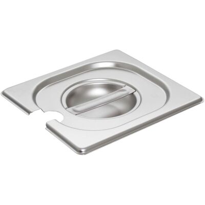 Schneider Deckel GN 1/6 Edelstahl mit Löffelaussparung; GN 1/6, 3 cm (T); edelstahl Schneider Deckel GN 1/6 Edelstahl mit Löffelaussparung; GN 1/6, 3 cm (T); edelstahl