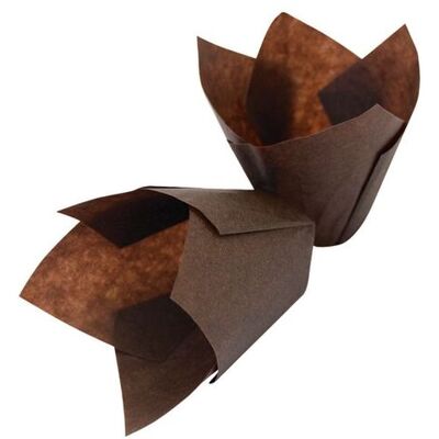 Schneider Muffinform Tulpe braun; 5x5x5x9.5 cm (LxBxØxH); braun; 1000 Stück / Pack Schneider Muffinform Tulpe braun; 5x5x5x9.5 cm (LxBxØxH); braun; 1000 Stück / Pack