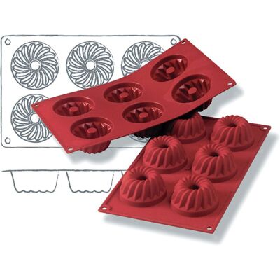 Schneider Silikonbackform Gugelhupf Medium; 80 ml, 30x17.5x7x3.6 cm (LxBxØxH); rot Schneider Silikonbackform Gugelhupf Medium; 80 ml, 30x17.5x7x3.6 cm (LxBxØxH); rot