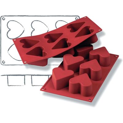 Schneider Silikonbackform Herz; 130 ml, 30x17.5x6.5x4 cm (LxBxØxH); rot Schneider Silikonbackform Herz; 130 ml, 30x17.5x6.5x4 cm (LxBxØxH); rot