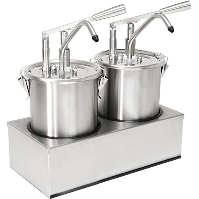 Schneider Hebel Dosierspender Edelstahl; 4500 ml, 18x40x20x44 cm (ØxLxBxH); edelstahl Schneider Hebel Dosierspender Edelstahl; 4500 ml, 18x40x20x44 cm (ØxLxBxH); edelstahl