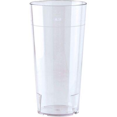 WACA Trinkbecher SAN Kunststoff; 500 ml, 8x16.3 cm (ØxH); transparent; 0.5 l Eichstrich, 50 Stück / Pack WACA Trinkbecher SAN Kunststoff; 500 ml, 8x16.3 cm (ØxH); transparent; 0.5 l Eichstrich, 50 Stück / Pack
