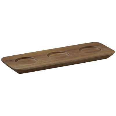 APS Servierbrett -NARROW- 22 x 8 cm, H: 1,5 cm Akazienholz mit 3 Vertiefungen Ø 4 cm; 22x8x1.5 cm (LxBxH); braun; rechteckig APS Servierbrett -NARROW- 22 x 8 cm, H: 1,5 cm Akazienholz mit 3 Vertiefungen Ø 4 cm; 22x8x1.5 cm (LxBxH); braun; rechteckig