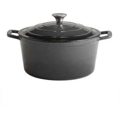APS Kochtopf mit Deckel 5 STARS, Gusseisen; 6000 ml, 28x28x13 cm (LxBxH); anthrazit APS Kochtopf mit Deckel 5 STARS, Gusseisen; 6000 ml, 28x28x13 cm (LxBxH); anthrazit