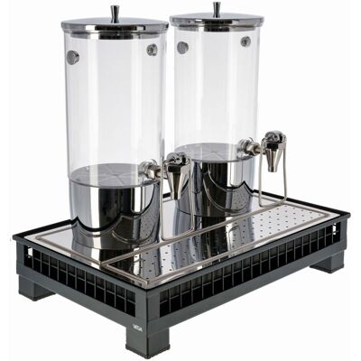 VEGA Saftspender Portland doppelt 1/1; 55.4x35.2x53 cm (LxBxH); anthrazit/transparent VEGA Saftspender Portland doppelt 1/1; 55.4x35.2x53 cm (LxBxH); anthrazit/transparent