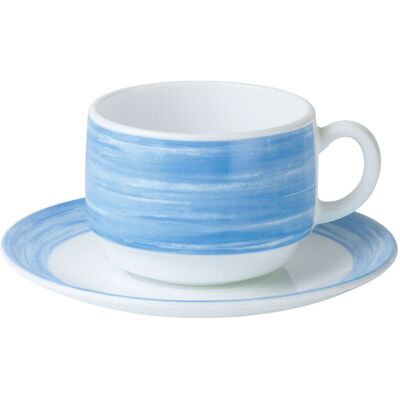 Arcoroc Kaffeetasse Brush; 190 ml, 7.7x5.8 cm (ØxH); blau; rund; 12 Stück / Pack Arcoroc Kaffeetasse Brush; 190 ml, 7.7x5.8 cm (ØxH); blau; rund; 12 Stück / Pack