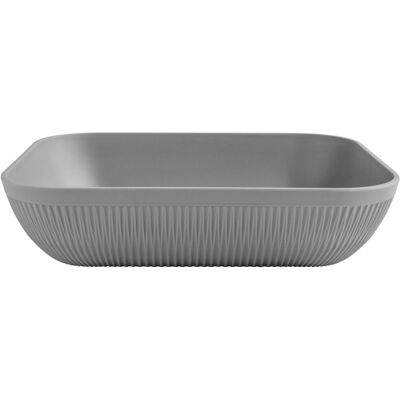 VEGA Schale Kanas rechteckig mit Relief; 3900 ml, 32.5x26.5x7.5 cm (LxBxH); grau; rechteckig VEGA Schale Kanas rechteckig mit Relief; 3900 ml, 32.5x26.5x7.5 cm (LxBxH); grau; rechteckig