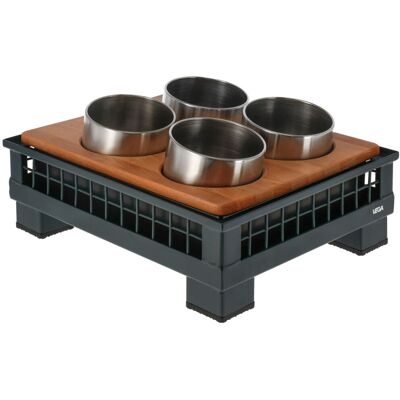 VEGA Besteckköcher Portland 1/2; GN 1/2, 35.2x29x15.5 cm (LxBxH); anthrazit/buche; rechteckig VEGA Besteckköcher Portland 1/2; GN 1/2, 35.2x29x15.5 cm (LxBxH); anthrazit/buche; rechteckig