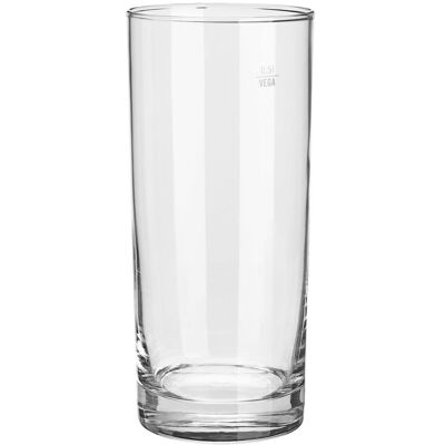 VEGA Trinkglas Regular; 600 ml, 7.7x17.2 cm (ØxH); transparent; 0.5 l Eichstrich, 12 Stück / Pack VEGA Trinkglas Regular; 600 ml, 7.7x17.2 cm (ØxH); transparent; 0.5 l Eichstrich, 12 Stück / Pack