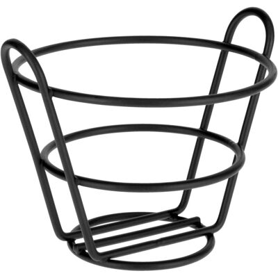 VEGA Pommes Frites Drahthalterung Namu; 13x8 cm (ØxH); schwarz; rund VEGA Pommes Frites Drahthalterung Namu; 13x8 cm (ØxH); schwarz; rund