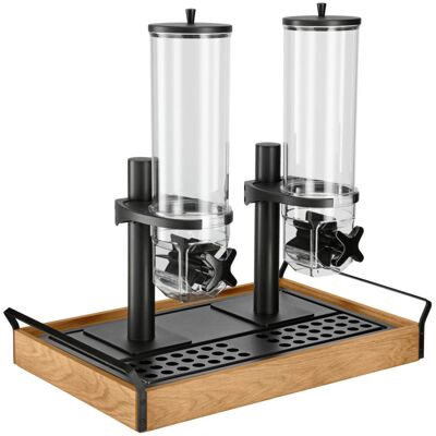 VEGA Müslispender Esino doppelt 1/1; GN 1/1, 61.9x38.6x56.2 cm (LxBxH); eiche/schwarz; rechteckig VEGA Müslispender Esino doppelt 1/1; GN 1/1, 61.9x38.6x56.2 cm (LxBxH); eiche/schwarz; rechteckig