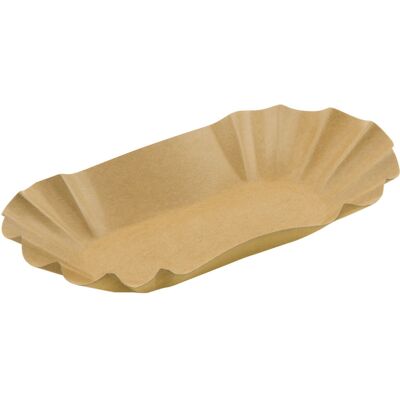 WIMEX Pappschale oval mit Fettbarriere; 17.5x10.5x3 cm (LxBxH); braun; oval; 250 Stück / Pack WIMEX Pappschale oval mit Fettbarriere; 17.5x10.5x3 cm (LxBxH); braun; oval; 250 Stück / Pack