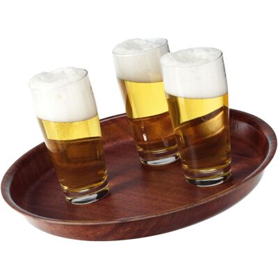 PULSIVA Serviertablett Tile rund; 33x3.5 cm (ØxH); braun; rund PULSIVA Serviertablett Tile rund; 33x3.5 cm (ØxH); braun; rund