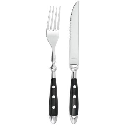 Gutshof Steakmesser- und Gabelset - Rustikaler Edelstahl Gutshof Steakmesser- und Gabelset - Rustikaler Edelstahl